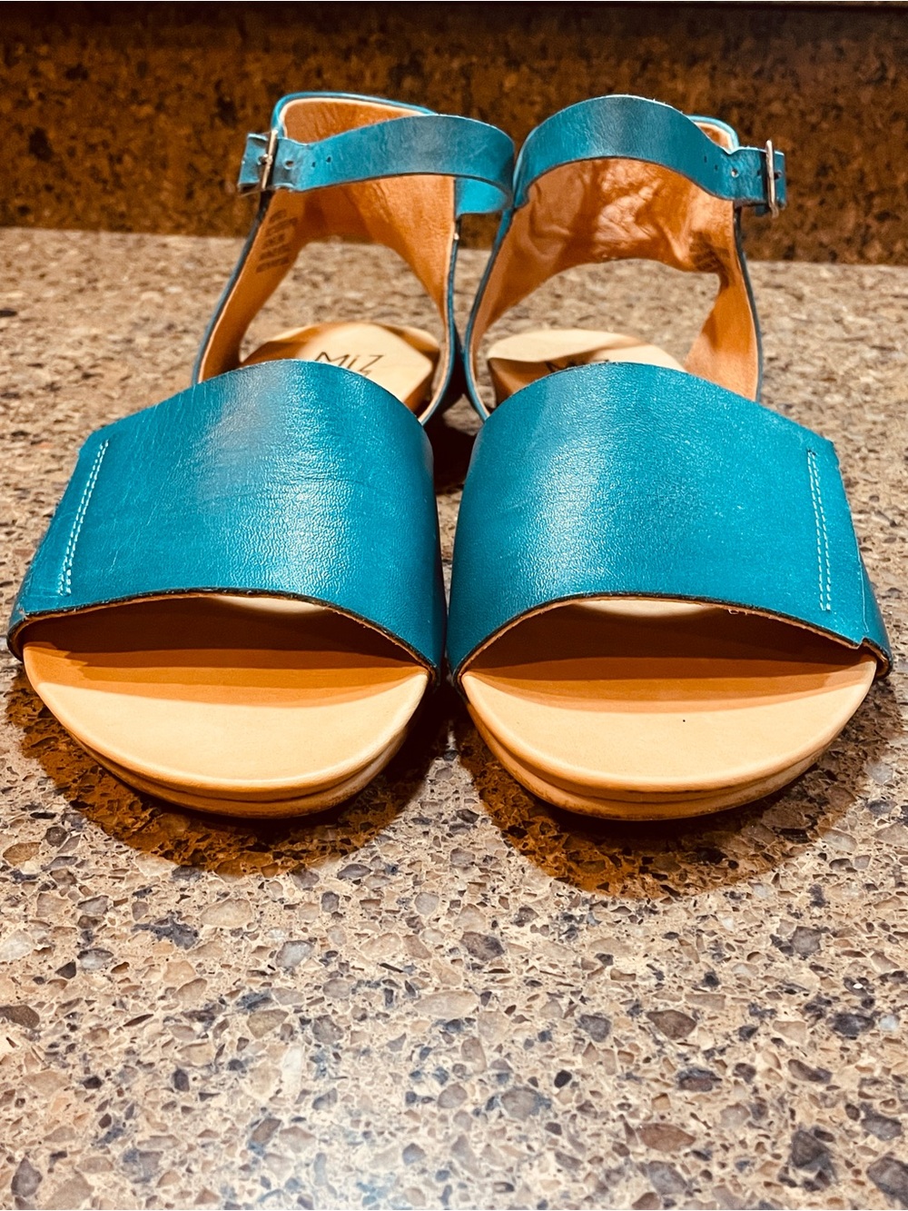 Boho Summer Fall Antony Flat Miz Mooz Leather Marine Teal Gladiator Sandal Sz 9 - Picture 7 of 10